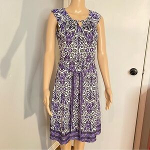Purple Paisley Patterned Sleeveless Dress - Brand: George - Size S/P.
